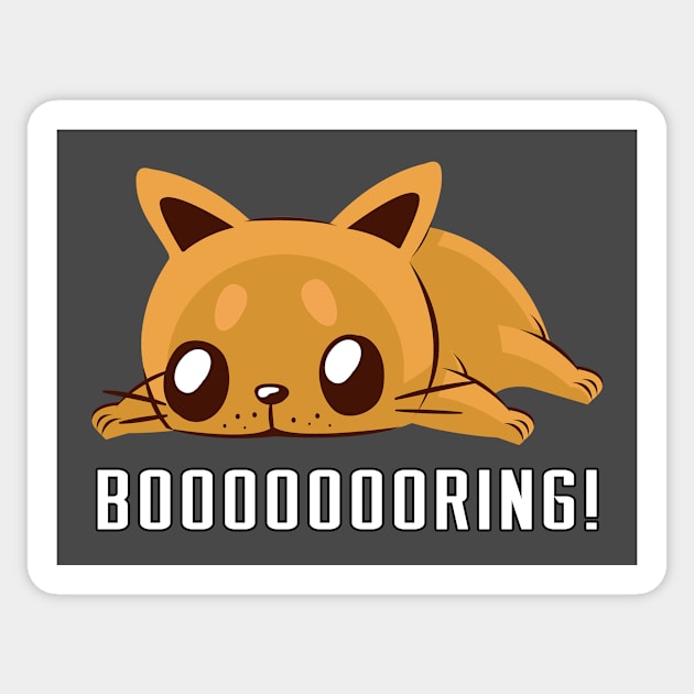 Boring! Bored Cat - Cute Kitten Sticker by ArticaDesign